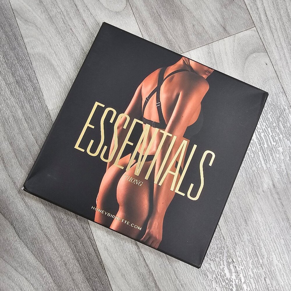 Honey Birdette Essentials Black Thong Panty Size XL ~ New in Box